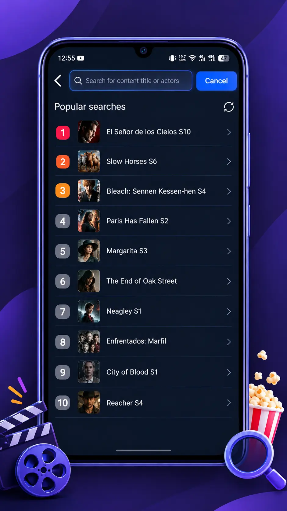 Barra de búsqueda en Xuper TV