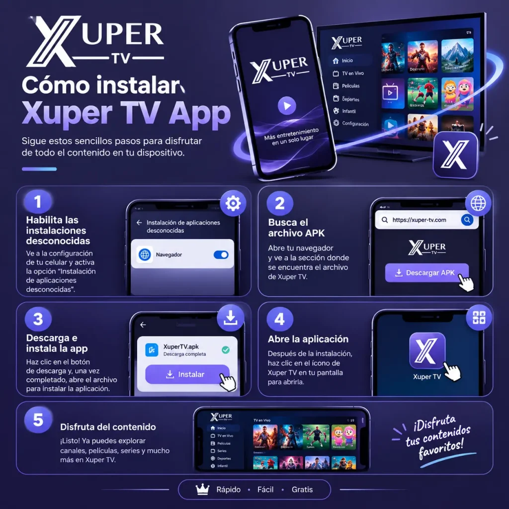Instalación de Xuper TV App